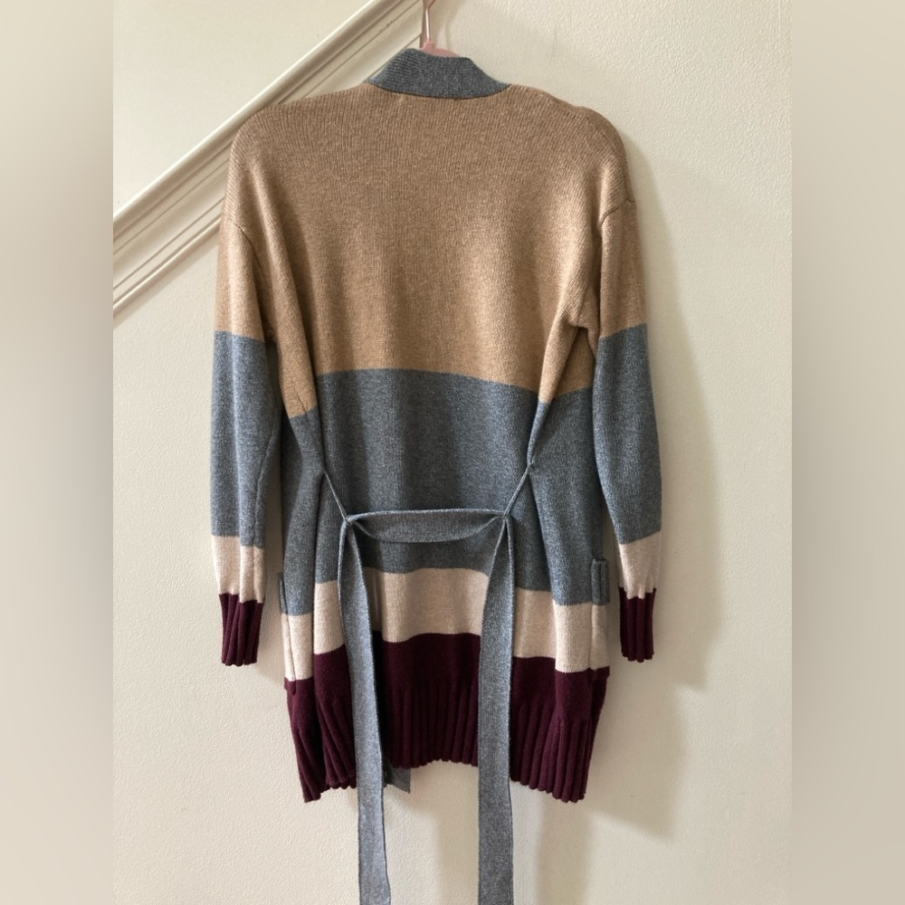 LOFT Long Cardigan with Tie Belt Size Small - Picture 3 of 8